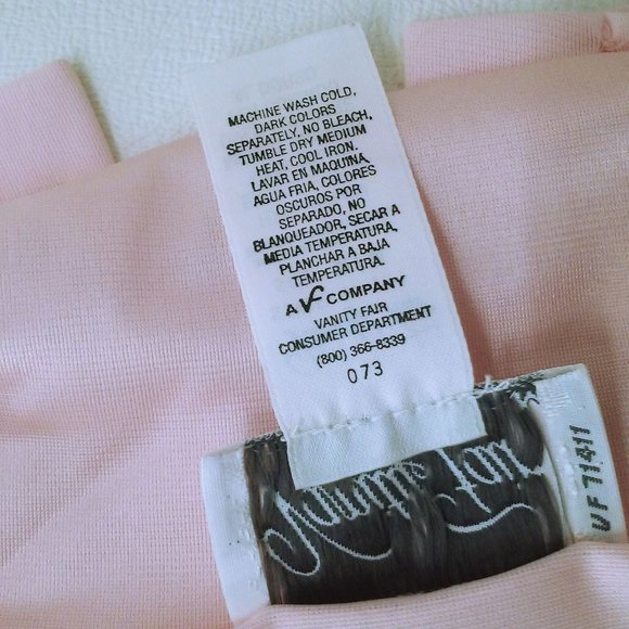 Vintage 90s Vanity Fair Dressing Gown Robe -M Pocket Collar Floral LS Nylon Pink - Picture 11 of 11